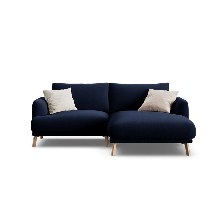 Naomi 3-Sitzer Ecksofa, Rechte Seite, aus Samt in Königsblau (Salvador 5), 200x170 cm von Micadoni – Bild 1