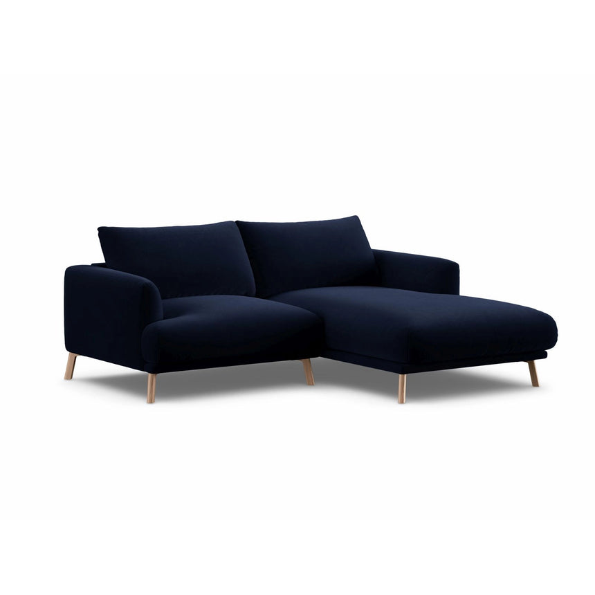 Naomi 3-Sitzer Ecksofa, Rechte Seite, aus Samt in Königsblau (Salvador 5), 200x170 cm von Micadoni – Bild 4