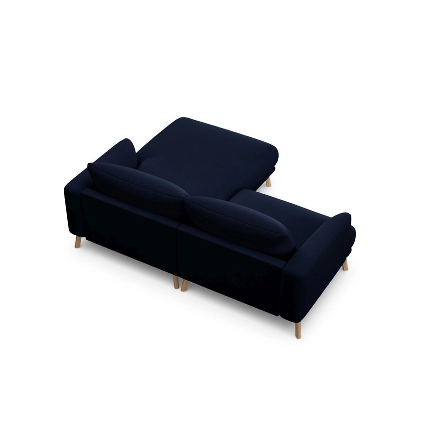 Naomi 3-Sitzer Ecksofa, Rechte Seite, aus Samt in Königsblau (Salvador 5), 200x170 cm von Micadoni – Bild 5