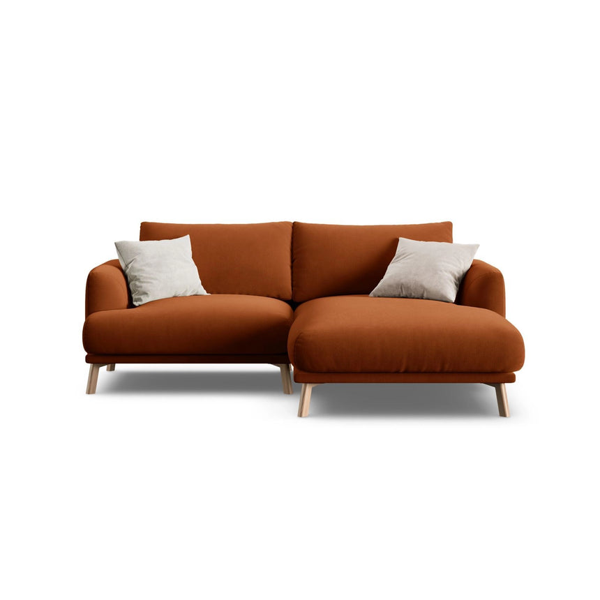 Naomi 3-Sitzer Ecksofa, Rechte Seite, aus Samt in Terrakotta (Salvador 14), 200x170 cm von Micadoni – Bild 1