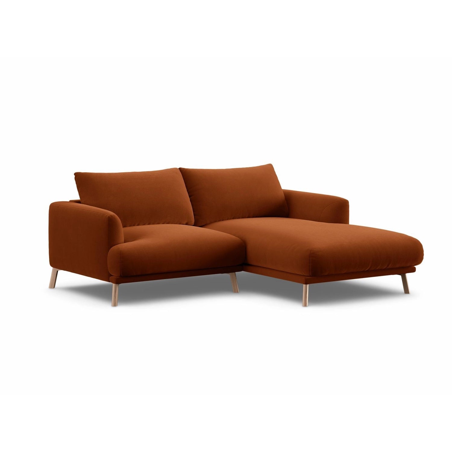 Naomi 3-Sitzer Ecksofa, Rechte Seite, aus Samt in Terrakotta (Salvador 14), 200x170 cm von Micadoni – Bild 4