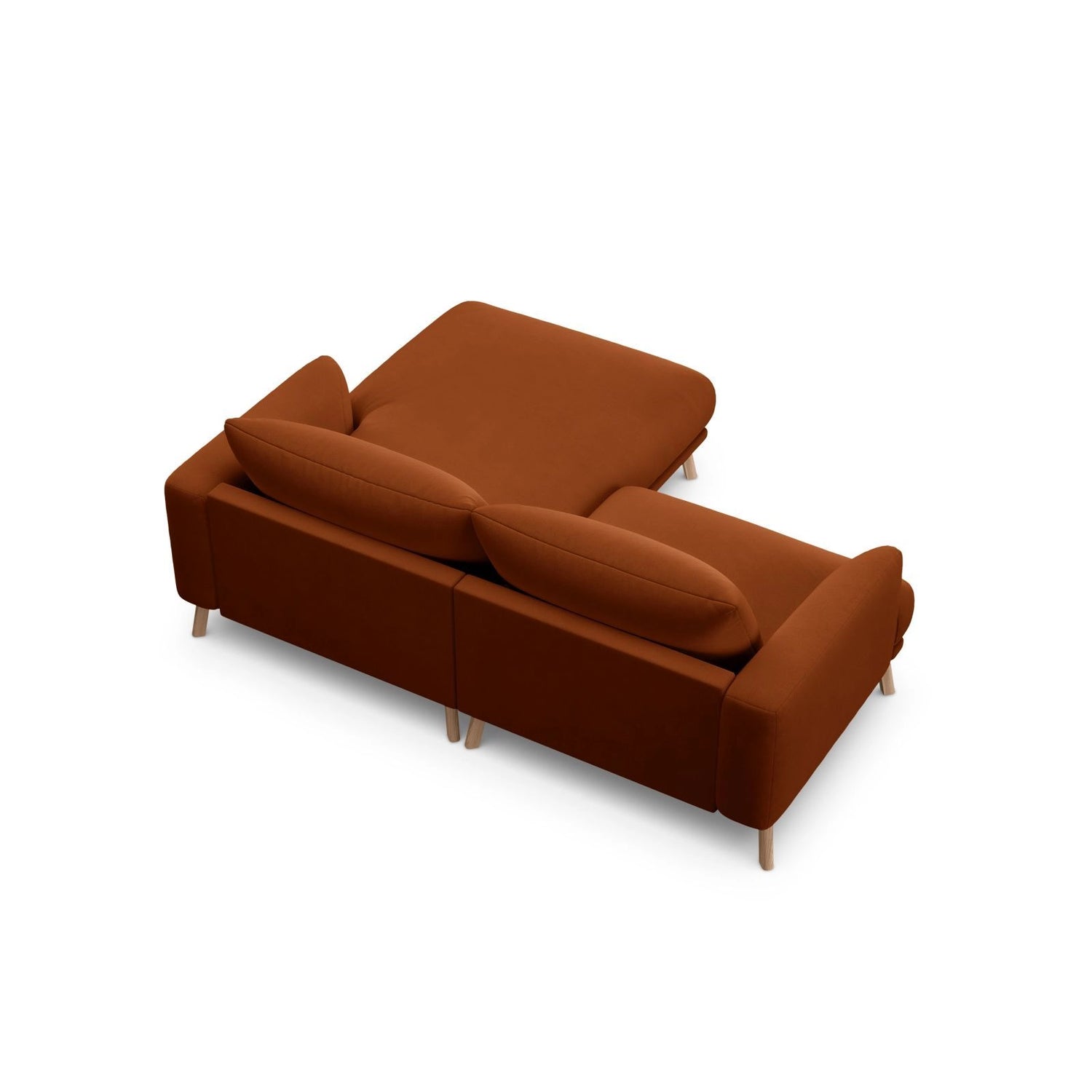 Naomi 3-Sitzer Ecksofa, Rechte Seite, aus Samt in Terrakotta (Salvador 14), 200x170 cm von Micadoni – Bild 5