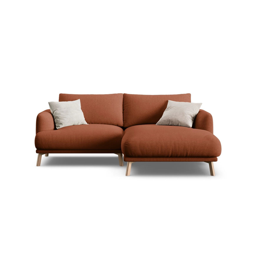 Naomi 3-Sitzer Ecksofa, Rechte Seite, aus Strukturierter Stoff in Brick (Liberty 9), 200x170 cm von Micadoni – Bild 1