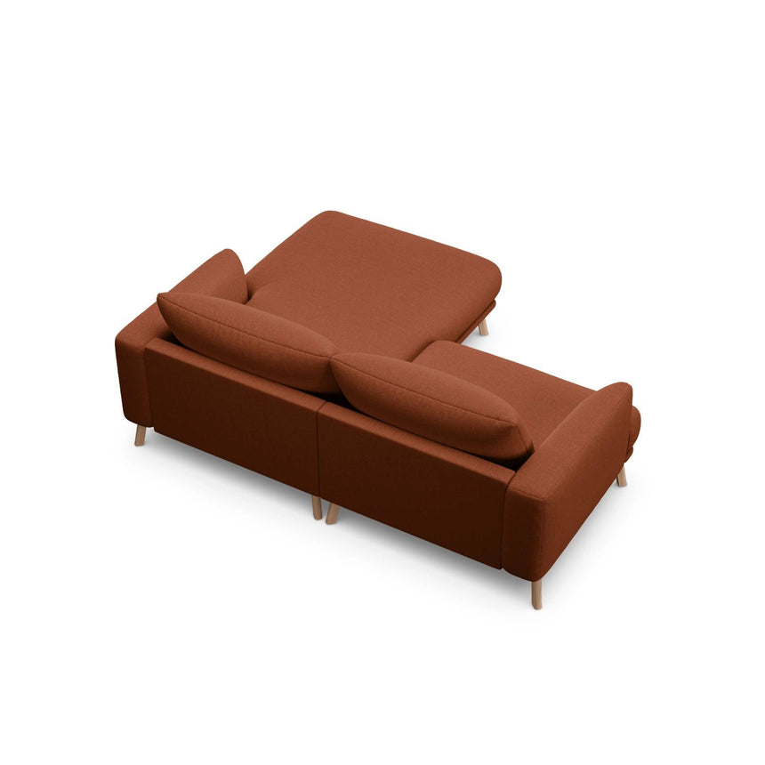 Naomi 3-Sitzer Ecksofa, Rechte Seite, aus Strukturierter Stoff in Brick (Liberty 9), 200x170 cm von Micadoni – Bild 5