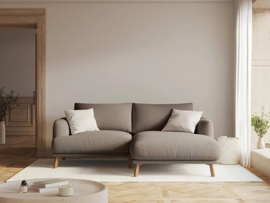 Naomi 3-Sitzer Ecksofa, Rechte Seite, aus Strukturierter Stoff in Cappuccino (Liberty 5), 200x170 cm von Micadoni – Bild 2
