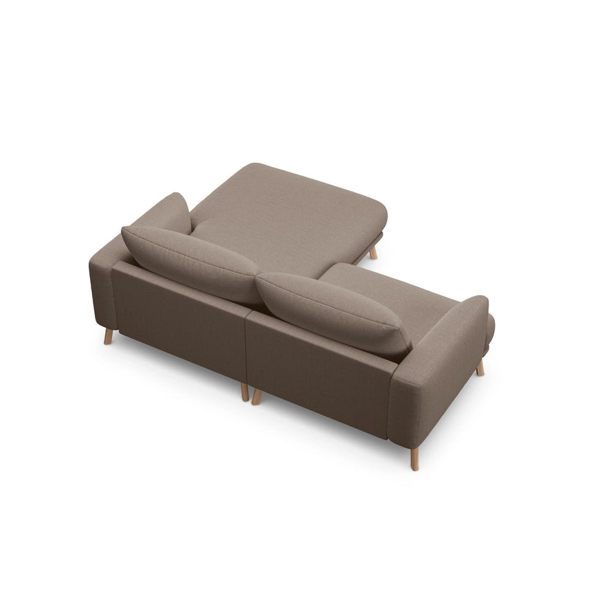 Naomi 3-Sitzer Ecksofa, Rechte Seite, aus Strukturierter Stoff in Cappuccino (Liberty 5), 200x170 cm von Micadoni – Bild 5