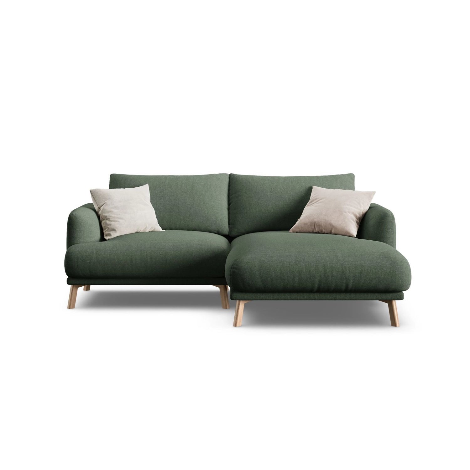Naomi 3-Sitzer Ecksofa, Rechte Seite, aus Strukturierter Stoff in Moosgrün (Liberty 12), 200x170 cm von Micadoni – Bild 1