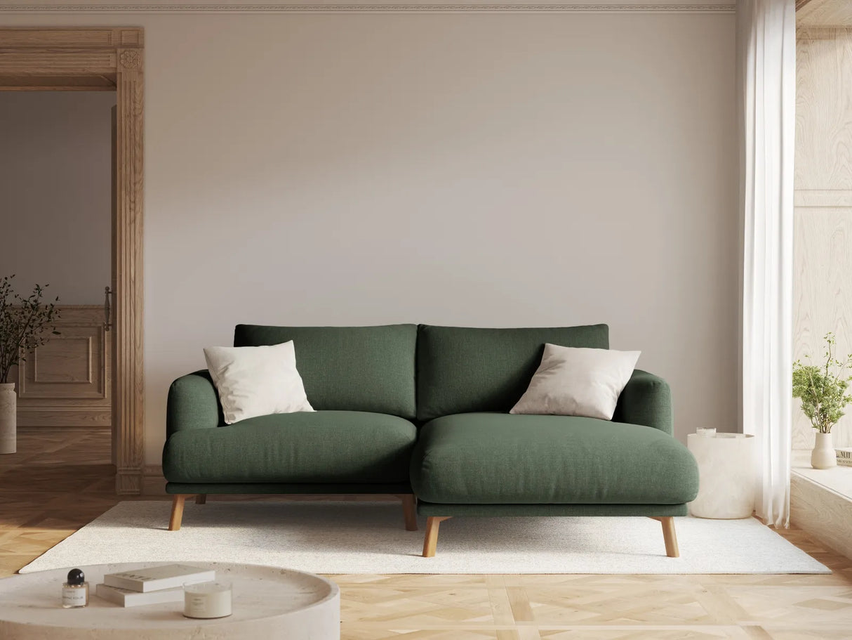 Naomi 3-Sitzer Ecksofa, Rechte Seite, aus Strukturierter Stoff in Moosgrün (Liberty 12), 200x170 cm von Micadoni – Bild 2