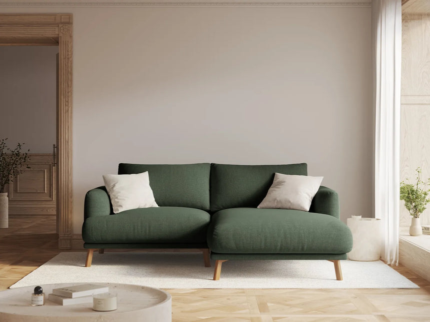 Naomi 3-Sitzer Ecksofa, Rechte Seite, aus Strukturierter Stoff in Moosgrün (Liberty 12), 200x170 cm von Micadoni – Bild 2