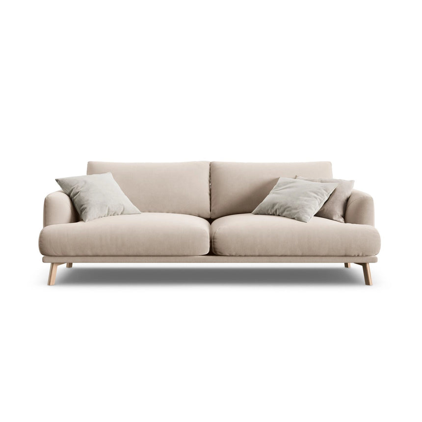 Naomi 3-Sitzer Sofa aus Samt in Beige (Salvador 1), 200x95 cm von Micadoni – Bild 1