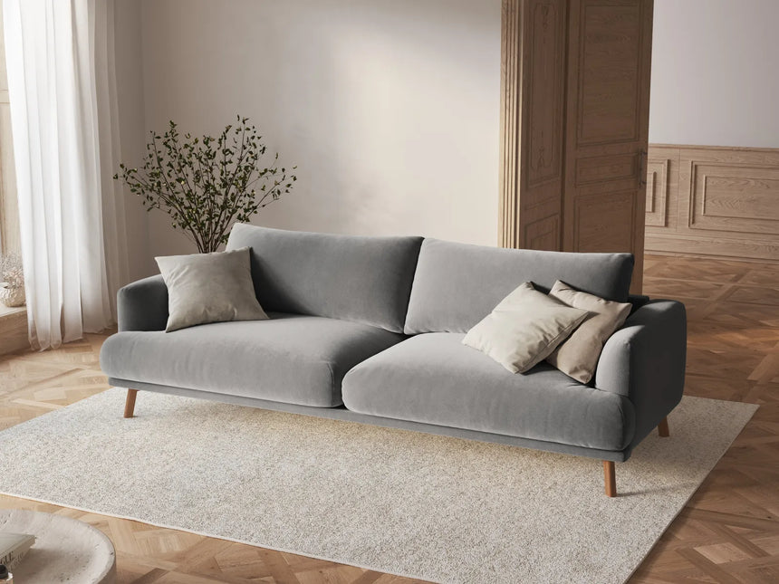 Naomi 3-Sitzer Sofa aus Samt in Grau (Salvador 17), 200x95 cm von Micadoni – Bild 2