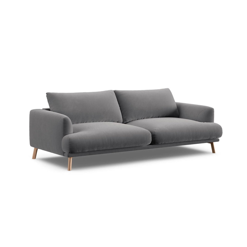Naomi 3-Sitzer Sofa aus Samt in Grau (Salvador 17), 200x95 cm von Micadoni – Bild 4