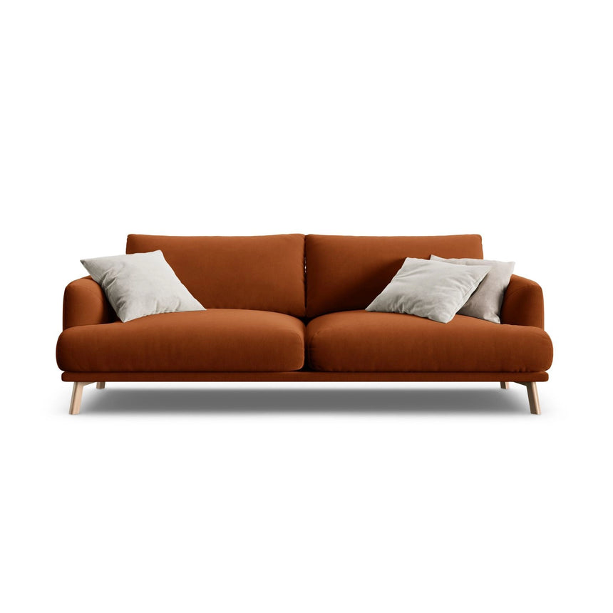 Naomi 3-Sitzer Sofa aus Samt in Terrakotta (Salvador 14), 200x95 cm von Micadoni – Bild 1