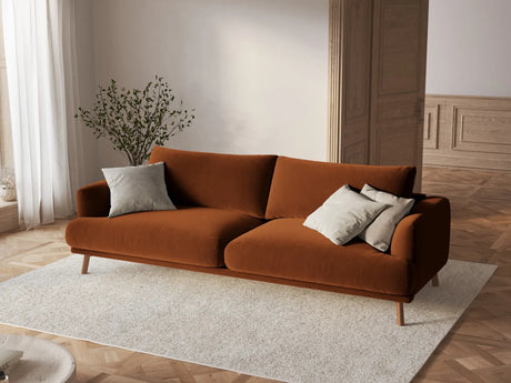 Naomi 3-Sitzer Sofa aus Samt in Terrakotta (Salvador 14), 200x95 cm von Micadoni – Bild 2