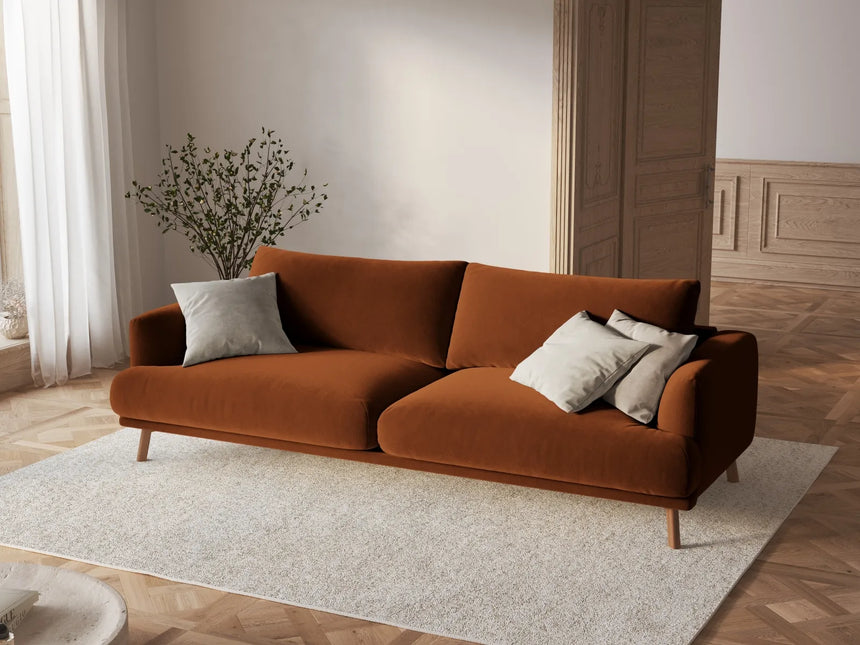 Naomi 3-Sitzer Sofa aus Samt in Terrakotta (Salvador 14), 200x95 cm von Micadoni – Bild 2