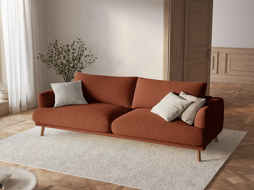 Naomi 3-Sitzer Sofa aus Strukturierter Stoff in Brick (Liberty 9), 200x95 cm von Micadoni – Bild 2