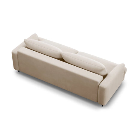Naomi 3-Sitzer Sofa mit Schlaffunktion und Bettkasten, ausklappbar, aus Samt in Beige (Salvador 1), 233x110 cm von Micadoni – Bild 4