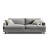 Naomi 3-Sitzer Sofa mit Schlaffunktion und Bettkasten, ausklappbar, aus Samt in Grau (Salvador 17), 233x110 cm von Micadoni – Bild 1