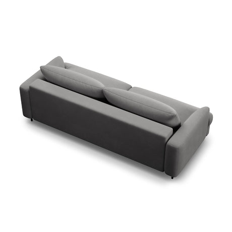 Naomi 3-Sitzer Sofa mit Schlaffunktion und Bettkasten, ausklappbar, aus Samt in Grau (Salvador 17), 233x110 cm von Micadoni – Bild 4