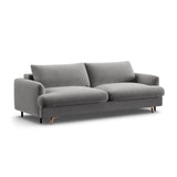 Naomi 3-Sitzer Sofa mit Schlaffunktion und Bettkasten, ausklappbar, aus Samt in Grau (Salvador 17), 233x110 cm von Micadoni – Bild 6