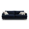 Naomi 3-Sitzer Sofa mit Schlaffunktion und Bettkasten, ausklappbar, aus Samt in Königsblau (Salvador 5), 233x110 cm von Micadoni – Bild 1