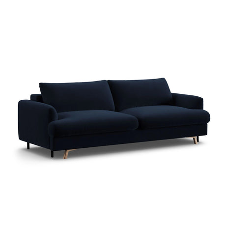 Naomi 3-Sitzer Sofa mit Schlaffunktion und Bettkasten, ausklappbar, aus Samt in Königsblau (Salvador 5), 233x110 cm von Micadoni – Bild 6