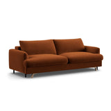 Naomi 3-Sitzer Sofa mit Schlaffunktion und Bettkasten, ausklappbar, aus Samt in Terrakotta (Salvador 14), 233x110 cm von Micadoni – Bild 6