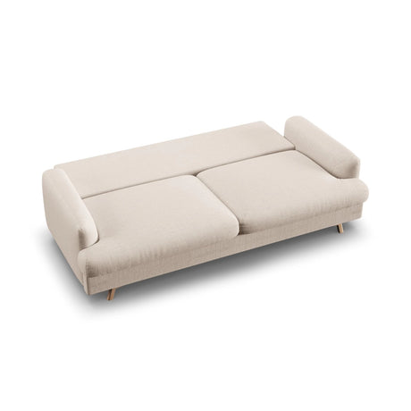 Naomi 3-Sitzer Sofa mit Schlaffunktion und Bettkasten, ausklappbar, aus Samt oder Strukturstoff, 233x110 cm von Micadoni – Bild 5