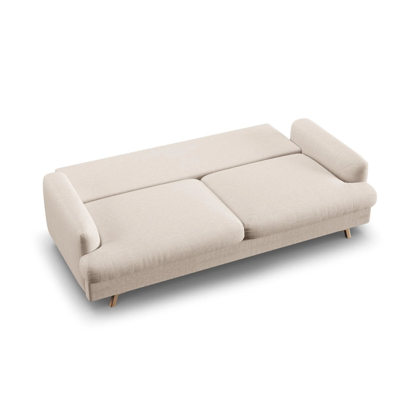 Naomi 3-Sitzer Sofa mit Schlaffunktion und Bettkasten, ausklappbar, aus Samt oder Strukturstoff, 233x110 cm von Micadoni – Bild 5