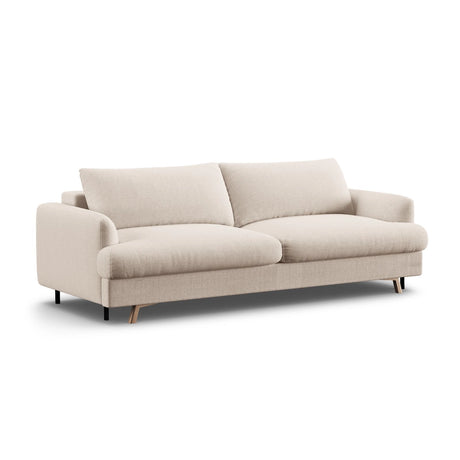 Naomi 3-Sitzer Sofa mit Schlaffunktion und Bettkasten, ausklappbar, aus Samt oder Strukturstoff, 233x110 cm von Micadoni – Bild 6