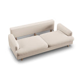 Naomi 3-Sitzer Sofa mit Schlaffunktion und Bettkasten, ausklappbar, aus Samt oder Strukturstoff, 233x110 cm von Micadoni – Bild 7