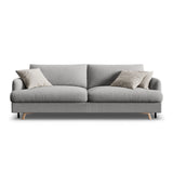 Naomi 3-Sitzer Sofa mit Schlaffunktion und Bettkasten, ausklappbar, aus Strukturierter Stoff in Ash Melange (Liberty 19), 233x110 cm von Micadoni – Bild 1