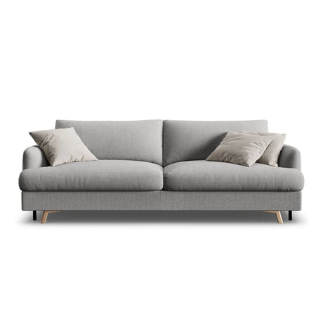 Naomi 3-Sitzer Sofa mit Schlaffunktion und Bettkasten, ausklappbar, aus Strukturierter Stoff in Ash Melange (Liberty 19), 233x110 cm von Micadoni – Bild 1