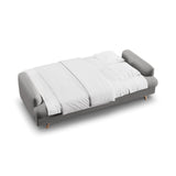 Naomi 3-Sitzer Sofa mit Schlaffunktion und Bettkasten, ausklappbar, aus Strukturierter Stoff in Ash Melange (Liberty 19), 233x110 cm von Micadoni – Bild 3