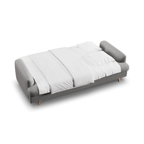 Naomi 3-Sitzer Sofa mit Schlaffunktion und Bettkasten, ausklappbar, aus Strukturierter Stoff in Ash Melange (Liberty 19), 233x110 cm von Micadoni – Bild 3