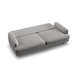 Naomi 3-Sitzer Sofa mit Schlaffunktion und Bettkasten, ausklappbar, aus Strukturierter Stoff in Ash Melange (Liberty 19), 233x110 cm von Micadoni – Bild 5