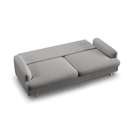 Naomi 3-Sitzer Sofa mit Schlaffunktion und Bettkasten, ausklappbar, aus Strukturierter Stoff in Ash Melange (Liberty 19), 233x110 cm von Micadoni – Bild 5