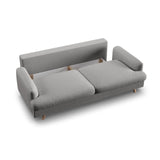 Naomi 3-Sitzer Sofa mit Schlaffunktion und Bettkasten, ausklappbar, aus Strukturierter Stoff in Ash Melange (Liberty 19), 233x110 cm von Micadoni – Bild 7
