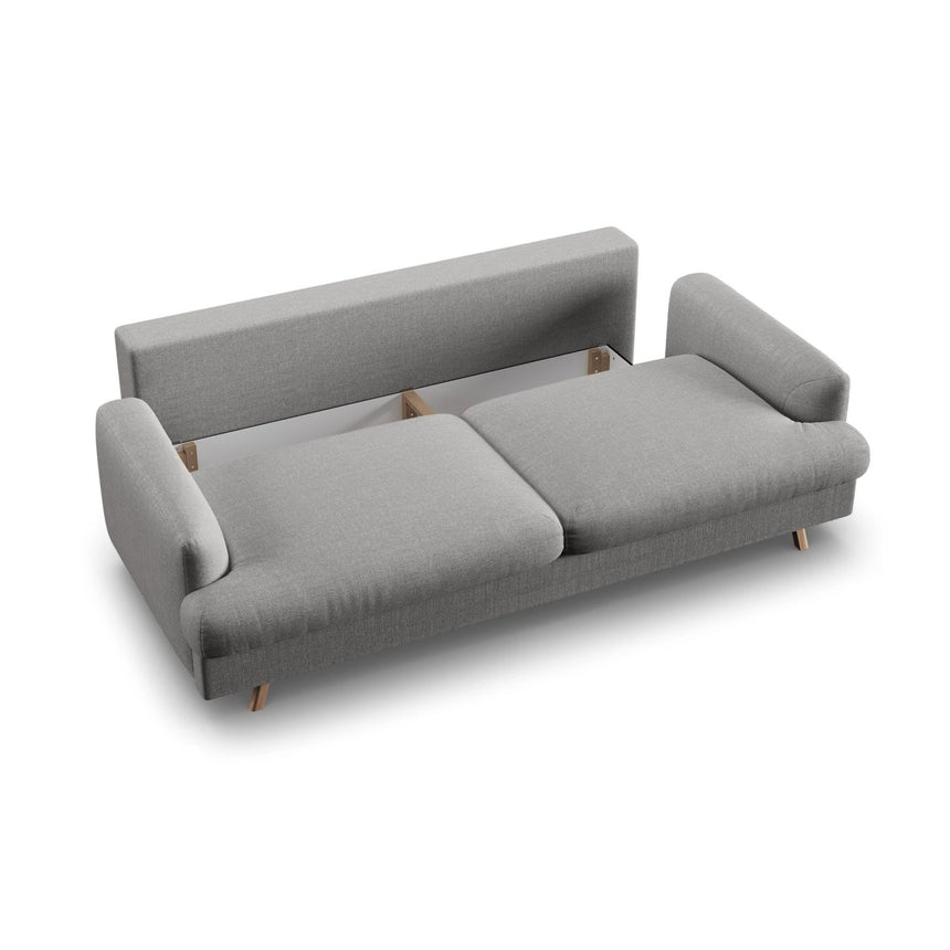 Naomi 3-Sitzer Sofa mit Schlaffunktion und Bettkasten, ausklappbar, aus Strukturierter Stoff in Ash Melange (Liberty 19), 233x110 cm von Micadoni – Bild 7