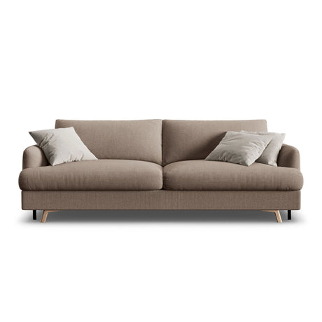 Naomi 3-Sitzer Sofa mit Schlaffunktion und Bettkasten, ausklappbar, aus Strukturierter Stoff in Cappuccino (Liberty 5), 233x110 cm von Micadoni – Bild 1