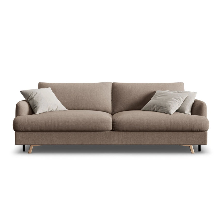Naomi 3-Sitzer Sofa mit Schlaffunktion und Bettkasten, ausklappbar, aus Strukturierter Stoff in Cappuccino (Liberty 5), 233x110 cm von Micadoni – Bild 1