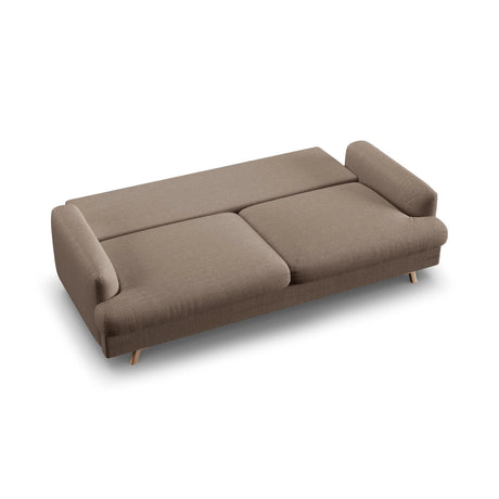 Naomi 3-Sitzer Sofa mit Schlaffunktion und Bettkasten, ausklappbar, aus Strukturierter Stoff in Cappuccino (Liberty 5), 233x110 cm von Micadoni – Bild 5