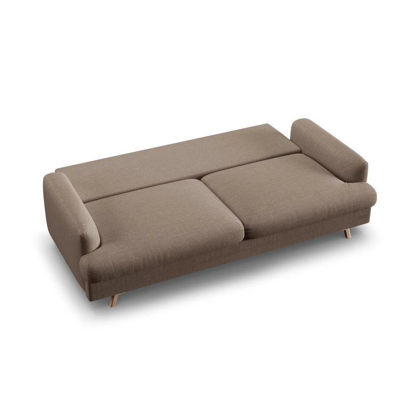 Naomi 3-Sitzer Sofa mit Schlaffunktion und Bettkasten, ausklappbar, aus Strukturierter Stoff in Cappuccino (Liberty 5), 233x110 cm von Micadoni – Bild 5