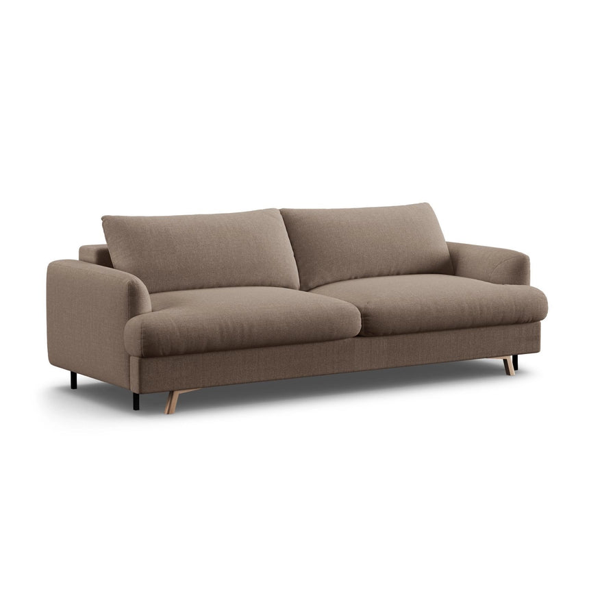 Naomi 3-Sitzer Sofa mit Schlaffunktion und Bettkasten, ausklappbar, aus Strukturierter Stoff in Cappuccino (Liberty 5), 233x110 cm von Micadoni – Bild 6