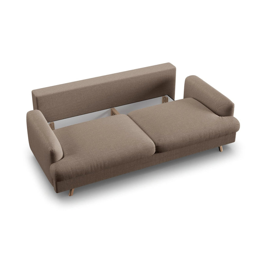 Naomi 3-Sitzer Sofa mit Schlaffunktion und Bettkasten, ausklappbar, aus Strukturierter Stoff in Cappuccino (Liberty 5), 233x110 cm von Micadoni – Bild 7