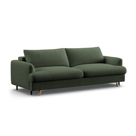 Naomi 3-Sitzer Sofa mit Schlaffunktion und Bettkasten, ausklappbar, aus Strukturierter Stoff in Moosgrün (Liberty 12), 233x110 cm von Micadoni – Bild 6