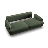 Naomi 3-Sitzer Sofa mit Schlaffunktion und Bettkasten, ausklappbar, aus Strukturierter Stoff in Moosgrün (Liberty 12), 233x110 cm von Micadoni – Bild 7
