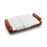 Naomi 3-Sitzer Sofa mit Schlaffunktion und Bettkasten, ausklappbar, aus Strukturierter Stoff in Ziegel (Liberty 9), 233x110 cm von Micadoni – Bild 3