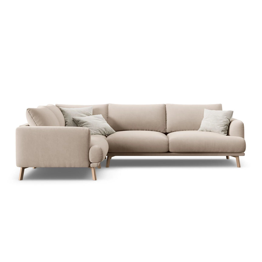 Naomi 4-Sitzer Ecksofa, Linke Seite, aus Samt in Beige (Salvador 1), 280x195 cm von Micadoni – Bild 1