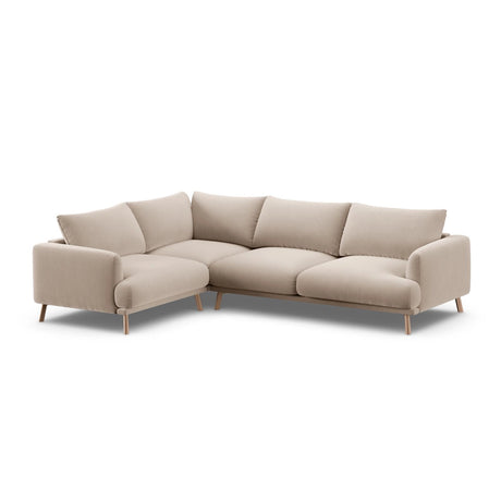 Naomi 4-Sitzer Ecksofa, Linke Seite, aus Samt in Beige (Salvador 1), 280x195 cm von Micadoni – Bild 4